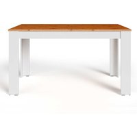 Tisch Esszimmer zweifarbig in Weiß Wildeichefarben von Möbel Exclusive