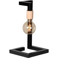 Tischlampe in Schwarz Metall und Massivholz von Möbel Exclusive