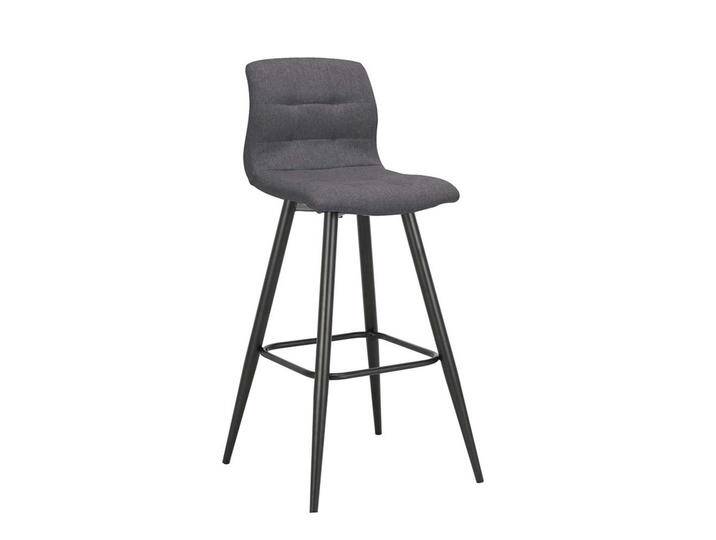 Tresenstuhl mit Lehne aus Anthrazit Webstoff Metall (2er Set) von Möbel-Exclusive