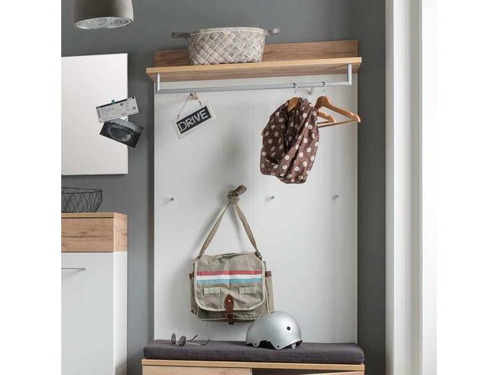 Wandgarderobe in Weiß Eiche modern Wandgarderobe in Weiß Eiche modern von Möbel-Exclusive