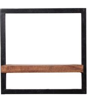 Wandregal aus Mangobaum Massivholz und Metall 35 cm breit von Möbel Exclusive