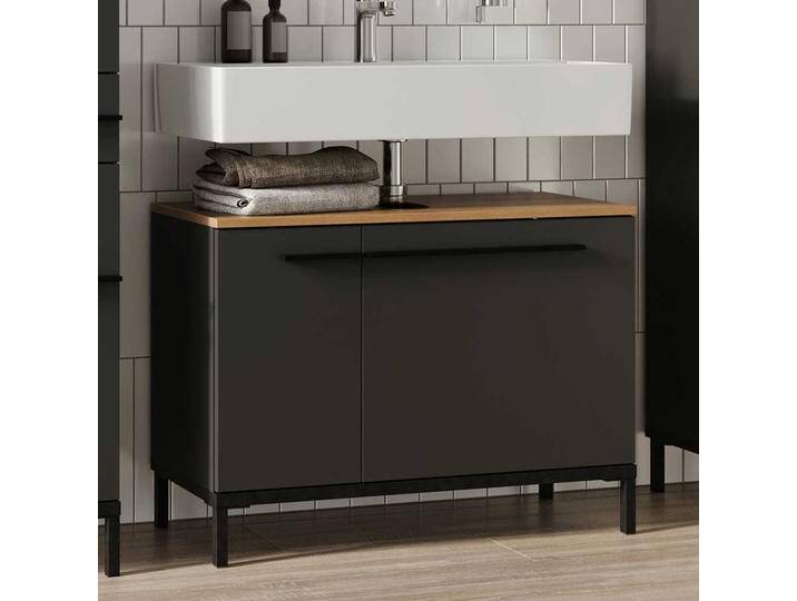 Waschtischunterbau in Dunkelgrau 2 Drehtüren Waschtischunterbau in Dunkelgrau 2 Drehtüren von Möbel-Exclusive