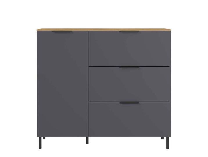 Wohnzimmer Kommode modern 3 Schubladen 1 Tür Soft Close von Möbel-Exclusive