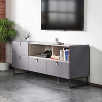 Wohnzimmer Lowboard in Beton Grau vier Schubladen von Möbel Exclusive