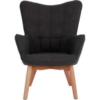 Wohnzimmer Sessel in Dunkelgrau Webstoff Skandi Design von Möbel Exclusive