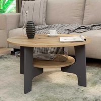 Wohnzimmer Tisch mit Ablage in Wildeichefarben Dunkelgrau von Möbel Exclusive