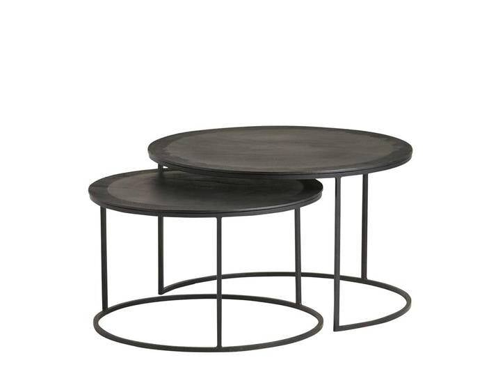 Wohnzimmer Tische Metall in Schwarz Industry und Loft Stil (zweiteilig) von Möbel-Exclusive