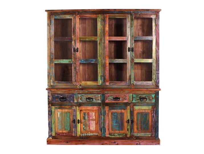 Wohnzimmer Vitrinenschrank in Bunt Shabby Chic Stil von Möbel-Exclusive