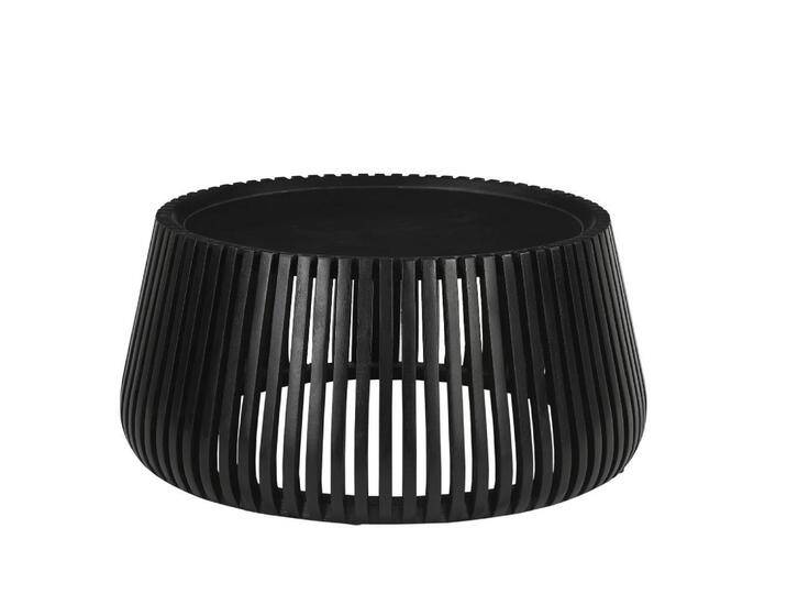 Wohnzimmertisch Designercouchtisch in Schwarz mit Gestell in Trommelform von Möbel-Exclusive