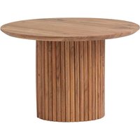 Wohnzimmertisch massiv in Akaziefarben runder Tischplatte von Möbel Exclusive