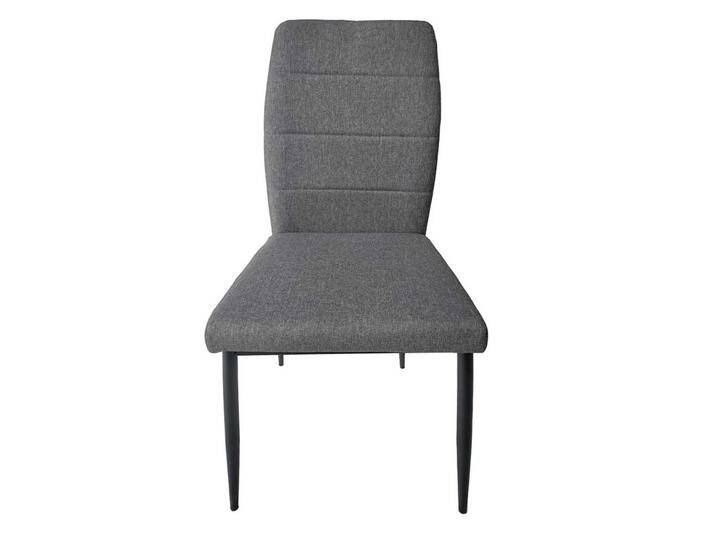 Zwei Esstisch Stühle aus Webstoff und Metall Grau und Schwarz (2er Set) von Möbel-Exclusive