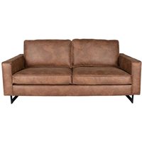 Zweisitzer Sofa in Cognac Braun Microfaser Metall Bügelgestell von Möbel Exclusive