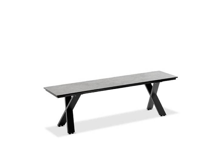 Bank Nemo X-Gestell anthrazit - 180 cm HPL Graphit-Design Bank Nemo X-Gestell anthrazit - 180 cm HPL Graphit-Design von Möbel Garten