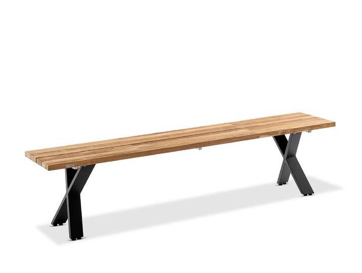 Bank Nemo X-Gestell anthrazit - 220 cm Teak recycled von Möbel Garten
