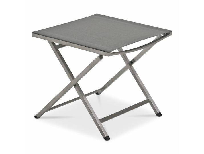 Hocker/Fußteil Venus - Edelstahl, Batyline silber von Möbel Garten