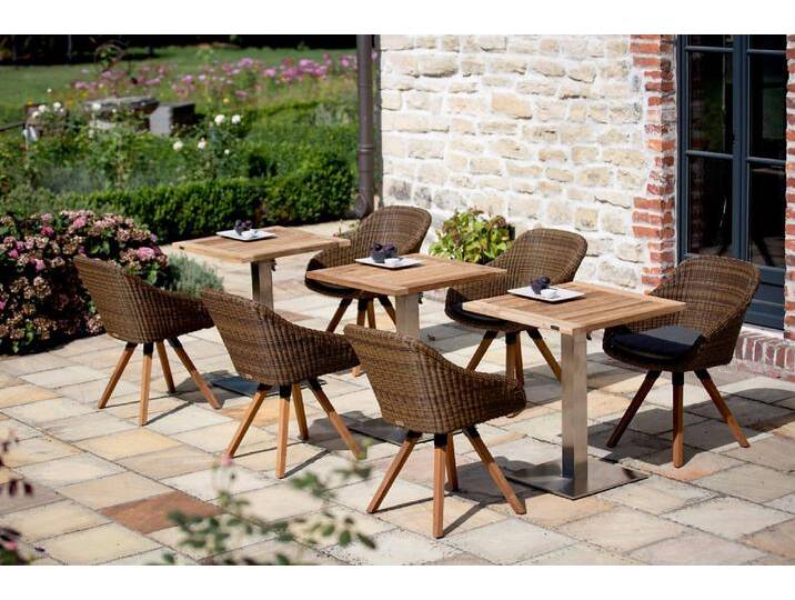 Klapptisch Bistro Edelstahl quadratisch - 68 x 68 cm HPL Graphit-Design von Möbel Garten