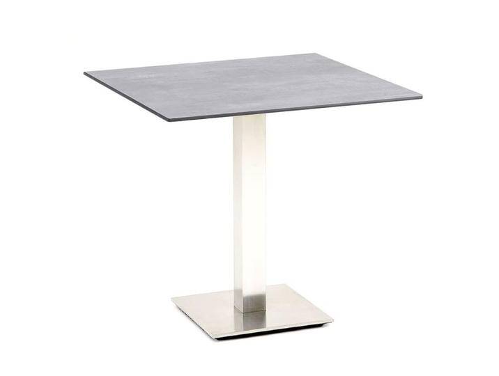 Klapptisch Bistro Edelstahl quadratisch - 81 x 81 cm HPL Beton-Design von Möbel Garten