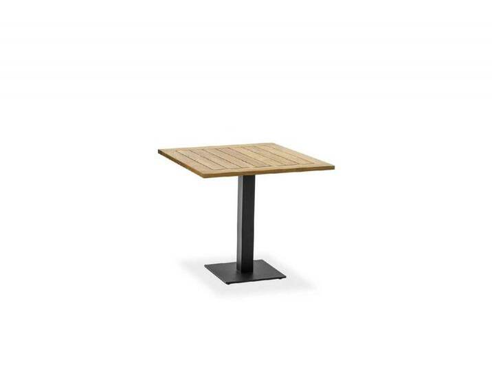 Klapptisch Bistro anthrazit quadratisch - 81 x 81 cm Teak recycled von Möbel Garten