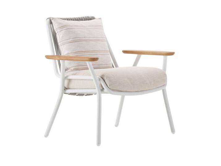Lounge Sessel Basso - 301 - weiß wetterfest 628 - graphite von Möbel Garten