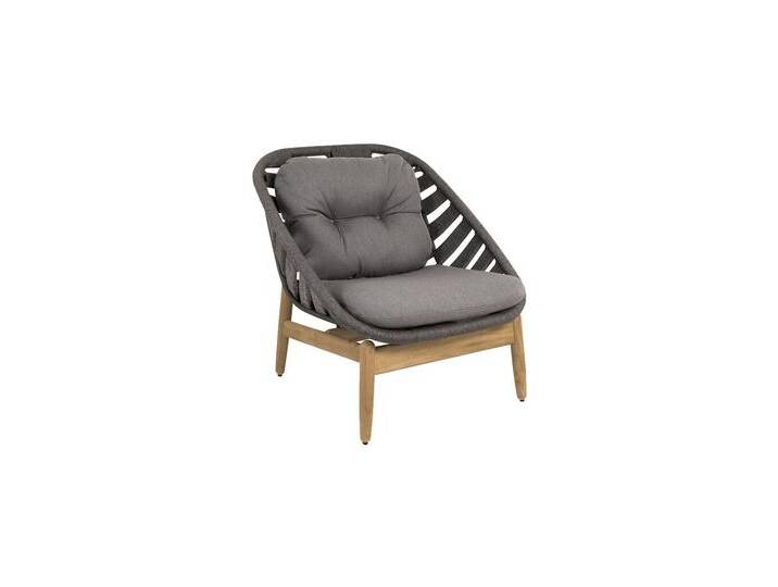 Loungesessel Strington - RODG - Dark grey / Teak von Möbel Garten