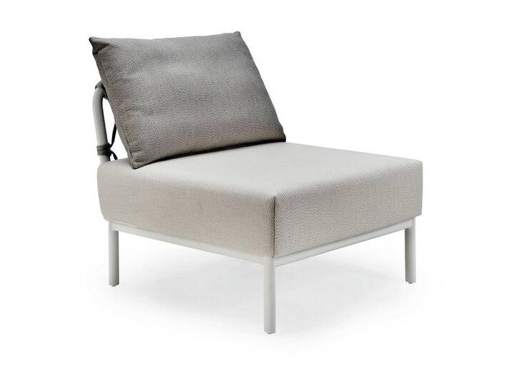 Loungesystem Caro Anbaumodul - 301 - weiß wetterfest 738 - blue-grey von Möbel Garten