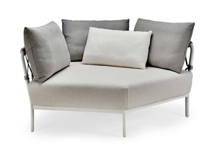 Loungesystem Caro Eckmodul XL - 305 - anthrazit standard 624 - hellblau von Möbel Garten
