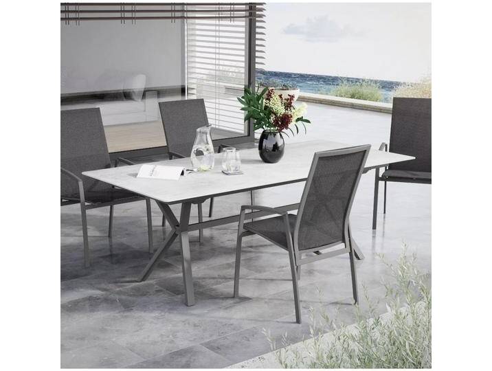 Stapelsessel Limbo Move - 99 - charcoal black, Arm Teak von Möbel Garten