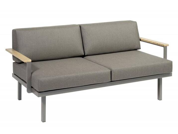 Sylt Holz Modul 150 x 84 cm Sofa - 09 - silber D09 - chalk von Möbel Garten