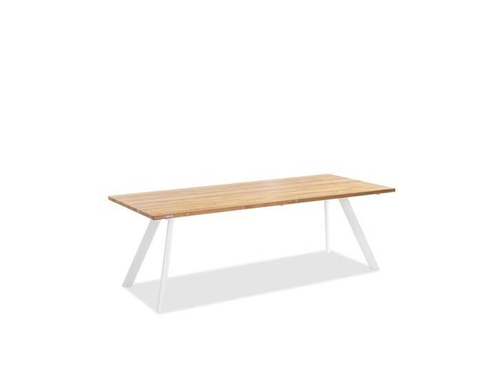 Tisch Noah Stativprofil ivory - 180 x 95 cm Teak geölt von Möbel Garten