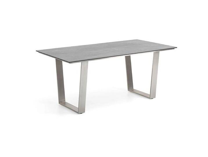 Tisch Noah Trapezkufe Edelstahl - 180 x 95 cm HPL Beton-Design von Möbel Garten