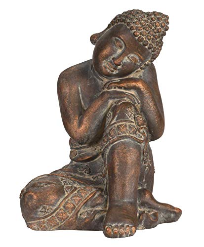 Dekofigur Buddha Figur Statue sitzend | Magnesiumoxid | Braun | Höhe ca. 40 cm von Möbel Jack