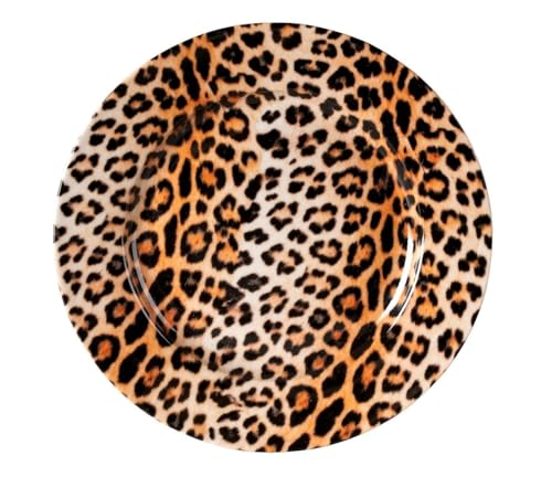 Generisch Dessertteller - Braun - Schwarz - Porzellan - Ø 21 cm - Leopardenmuster von Generisch