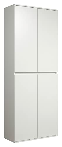 Möbel Jack Garderobenschrank - 4-türig - Weiß matt - BxHxT 74x191x34 cm - Hochschrank Dielenschrank Flurgarderobe von Möbel Jack