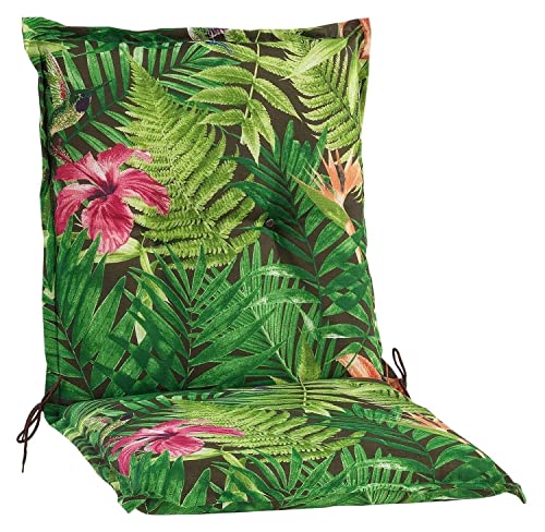 Gartenstuhlauflagen Niederlehner - 100 x 50 cm - Grün - Baumwolle - Polyester - Dschungelmuster - Sesselauflage Sitzpolster Stuhlauflage von Möbel Jack