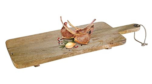 Möbel Jack Serviertablett mit Griff Servierteller Servierplatte Dekotablett Kerzentablett | Holz | Braun | 24 cm x 70 cm von Möbel Jack