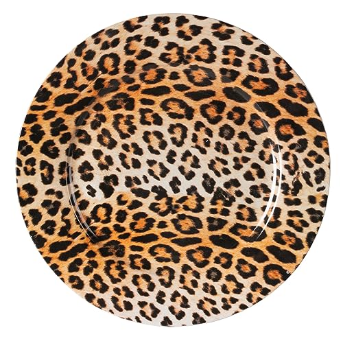 Möbel Jack Speiseteller - Braun - Schwarz - Porzellan - Ø 27 cm - Leopardenmuster von Möbel Jack