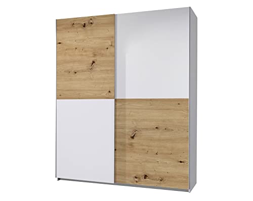 Schwebetürenschrank - Artisan Eiche Dekor Weiß matt - 170 x 196 cm von Möbel Jack