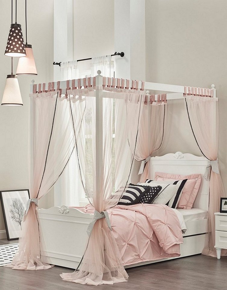 Möbel-Lux Kinderbett Lory Himmelbett mit Aufsatz inkl. Mosquitonetz in zwei Größen (Set), inkl. Betthimmer, Mosquitonetz von Möbel-Lux