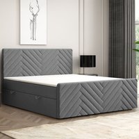 Möbel Punkt Boxspringbett MALIBU mit Bettkasten 140 x 200 cm Webstoff Anthrazit Bett Bettkasten und von Möbel Punkt