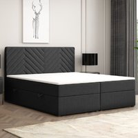 Möbel Punkt Boxspringbett MALIBU mit Bettkasten 180 x 200 cm Webstoff Schwarz Bett Bettkasten Hotelb von Möbel Punkt