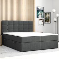 Boxspringbett PRAG Chesterfield mit Bettkasten, ca.180 x 200 cm - Anthrazit von Möbel Punkt