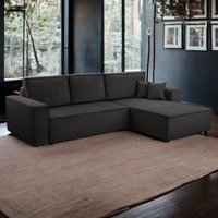 Wohnlandschaft Ecksofa Anthrazit Genf Cord XL mit Bett Kopfteilverstellung Bett Sofa Schlafsofa Otto von Möbel Punkt