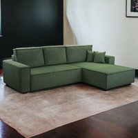 Wohnlandschaft Ecksofa Dark Green Genf Cord XL mit Bett Kopfteilverstellung Bett Sofa Schlafsofa Ottomane rechts links universell Wohnlandschaft Ecksofa Dark Green Genf Cord XL mit Bett Kopfteilverstellung Bett Sofa Schlafsofa Ottomane rechts links universell von Möbel Punkt