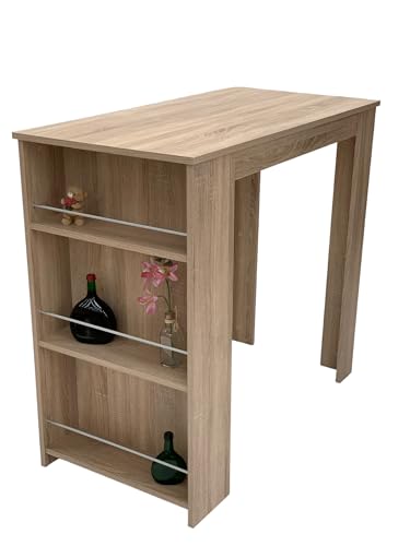 Möbel SD Bartisch Stehtisch Sonoma Eiche hell Sägerau 112 x 57 x 107 cm B x T x H von Möbel SD
