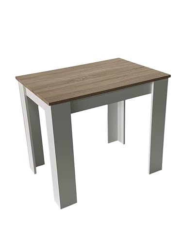 Möbel SD Esszimmertisch Küchentisch Sonoma Eiche hell Sägerau -Weiß 86x60cm von Möbel SD