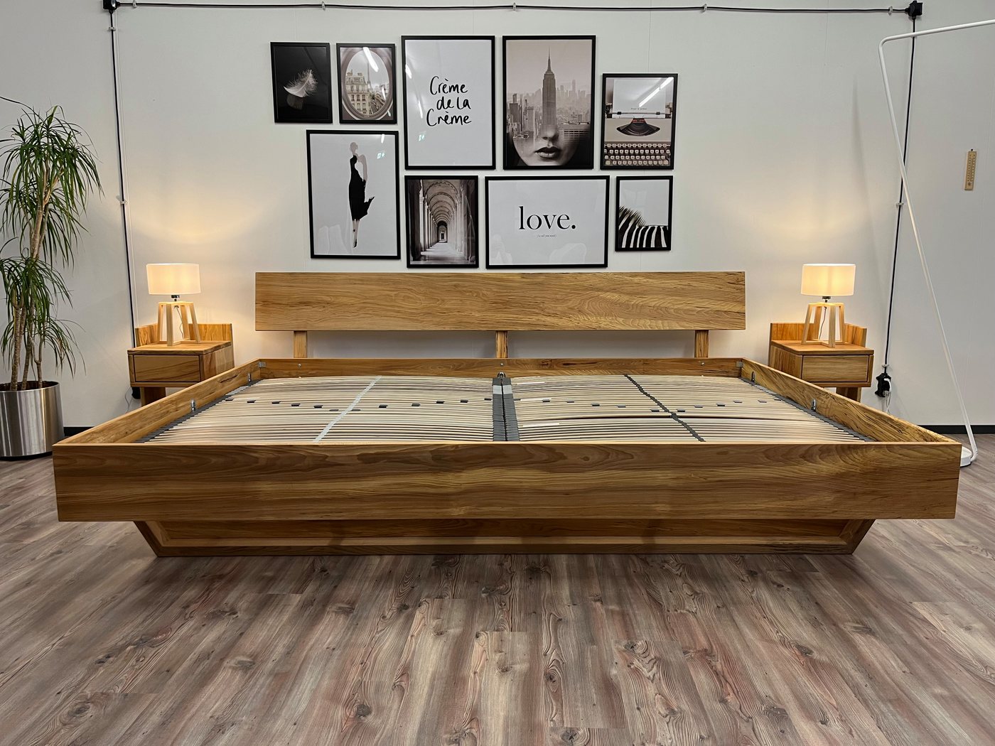 Möbel Specht Massivholzbett Family Wood Kernbuche (Familienbett, bis 400x220cm Liegefläche), Holzkufen schwebend von Möbel Specht