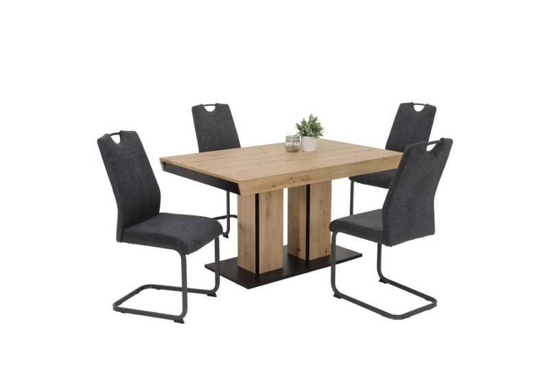 Möbel Stellbrink Essgruppe 5 tlg. Essgruppe Kamilla - Tisch Artisan, 4 Stühle Anthrazit, (5-tlg) von Möbel Stellbrink