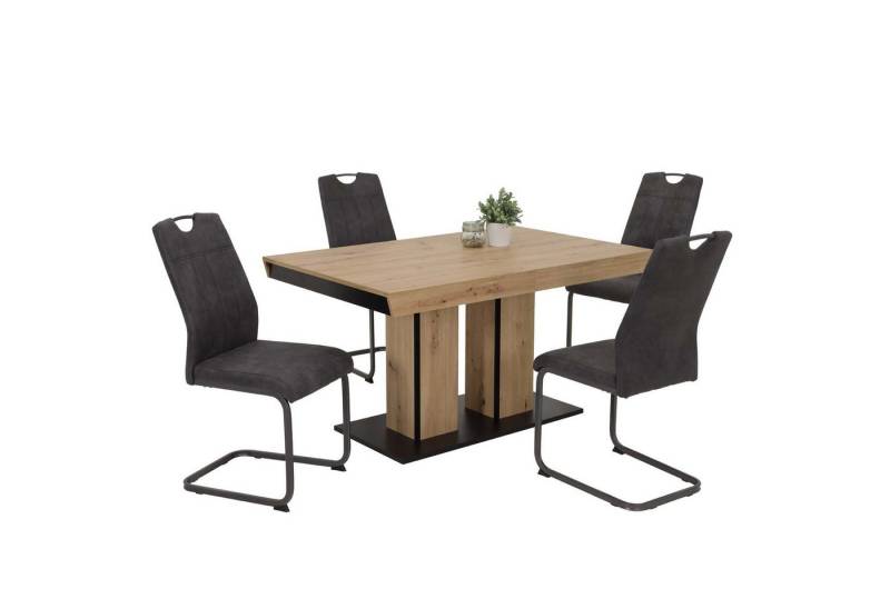 Möbel Stellbrink Essgruppe 5 tlg. Essgruppe Lucia - Tisch Artisan, 4 Stühle Anthrazit, (5-tlg) von Möbel Stellbrink