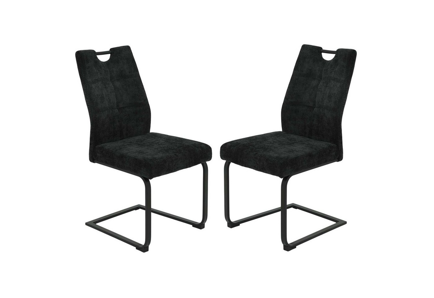 Möbel Stellbrink Freischwinger 2er Set XL Schwingstuhl Malea - Webstoff Anthrazit (2 St) von Möbel Stellbrink