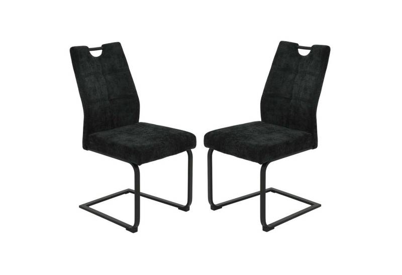 Möbel Stellbrink Freischwinger 2er Set XL Schwingstuhl Malea - Webstoff Anthrazit (2 St) von Möbel Stellbrink